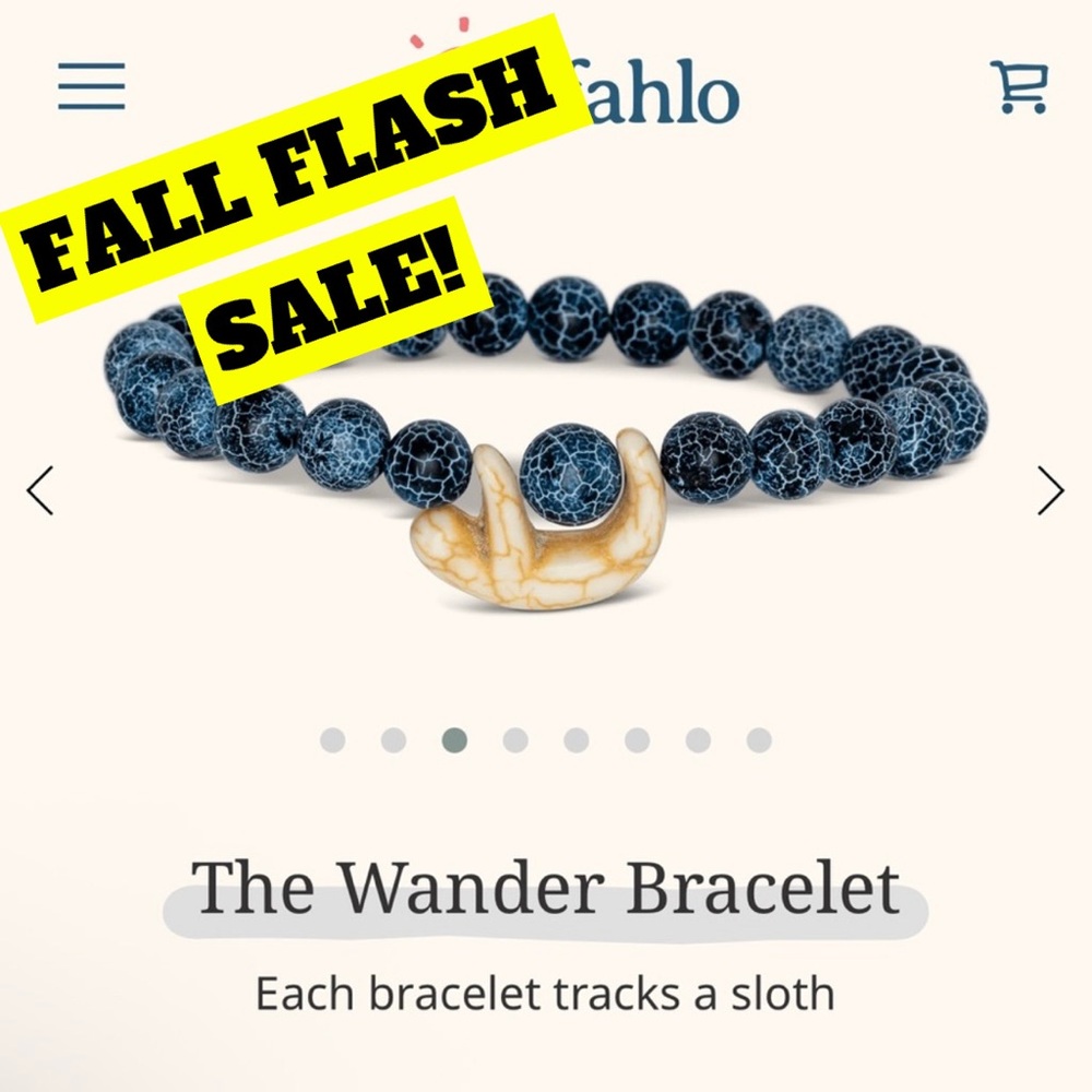 FALL FLASH SALE! Fahlo Blue and Cream Sloth Tracking Bracelet
